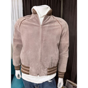 Vintage Pioneer Wear Bomber Jacket L Taupe Brown